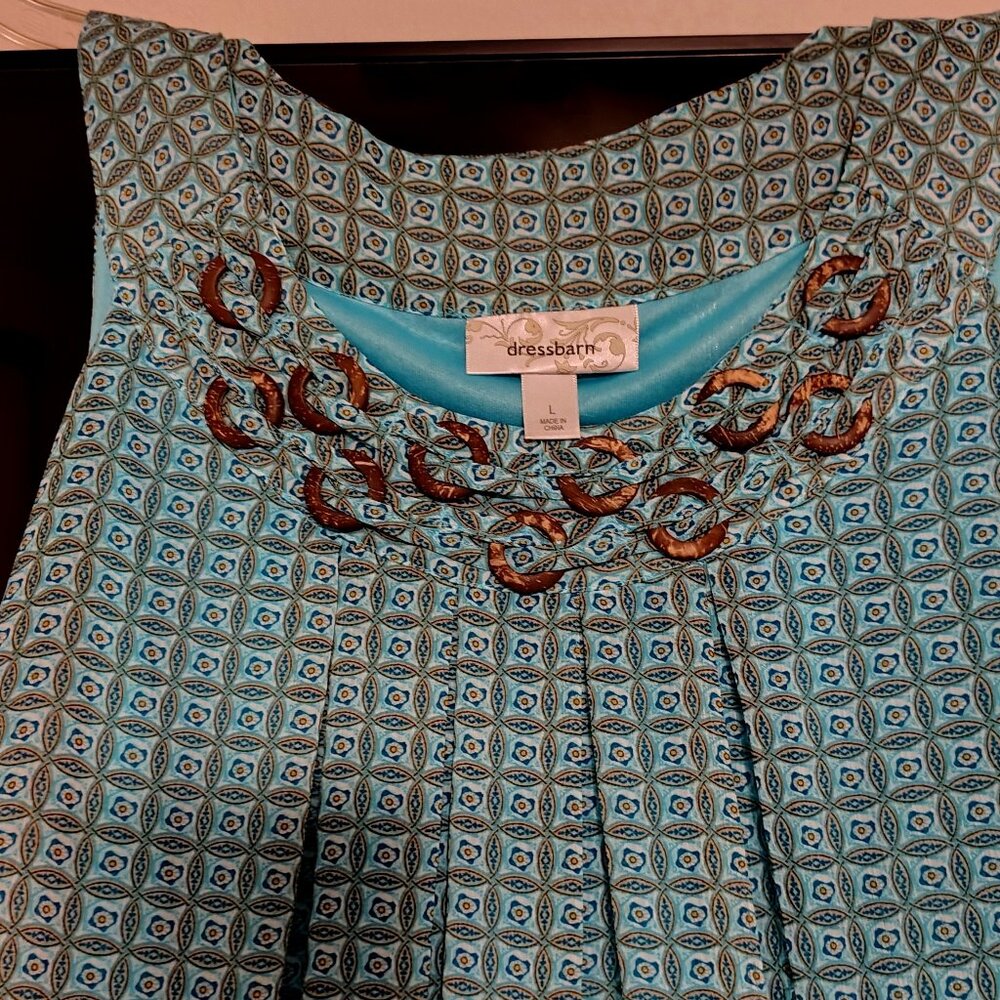 Dress Barn  SALE 2 FOR $ 18.00 !!!  Womens Top Brown/Turquoise SZ Large